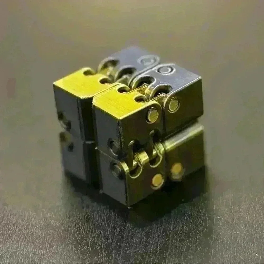 Handmade 3D Printed Metallic Fidget Infinity Cube, Great for Steampunk Decor